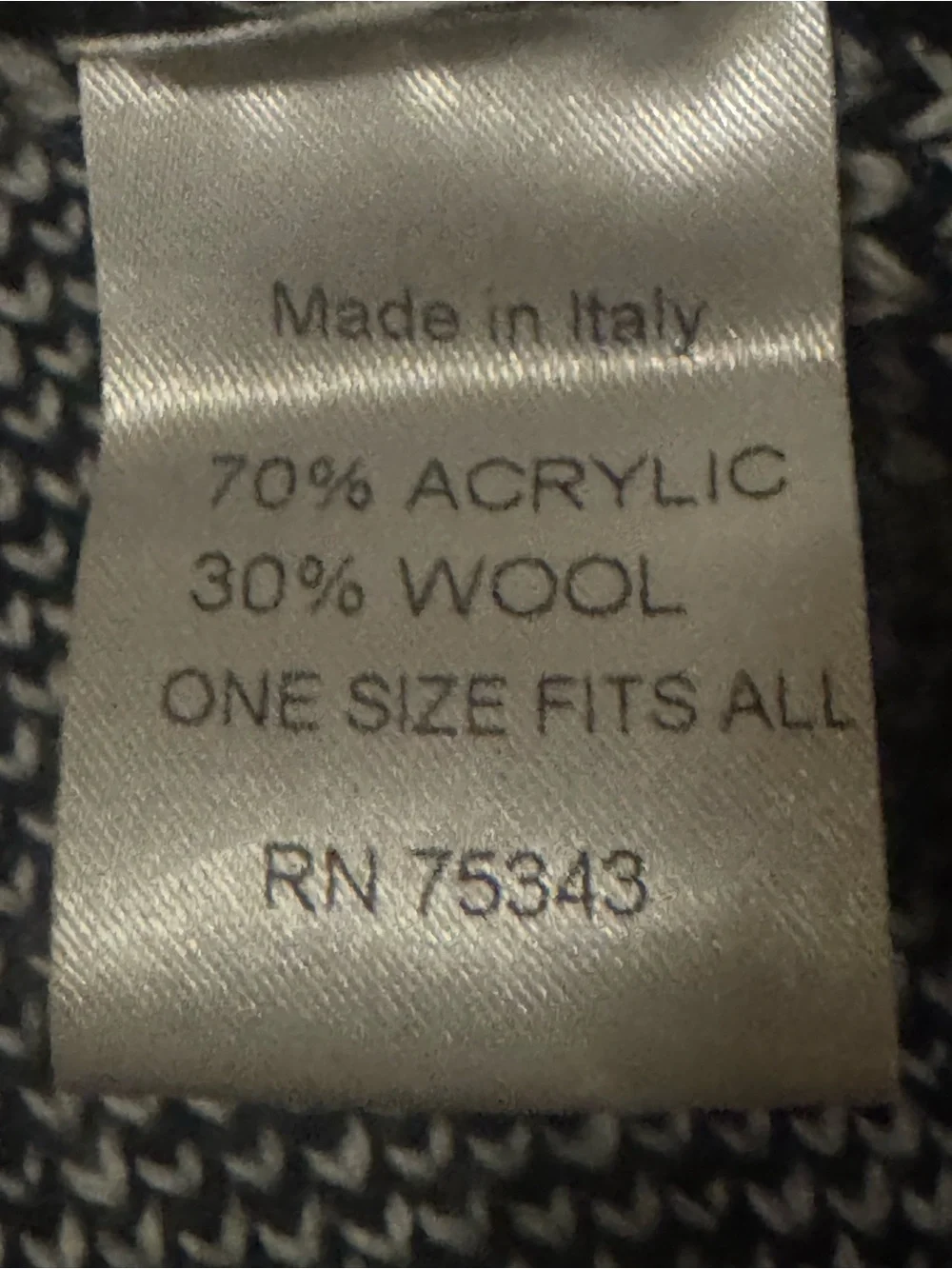 Cocogio Made in Italy Wool Blend Geometric Diamond Knit Cardigan Sweater OS